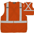 S101X ANSI Class 2 Tricot Breakaway X-Back Hi-Viz Orange Vest (Medium)
